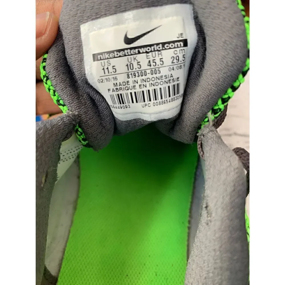 Nike Mens Revolution 3 819300-005 Gray Green Running Shoes Sneakers Size 11.5